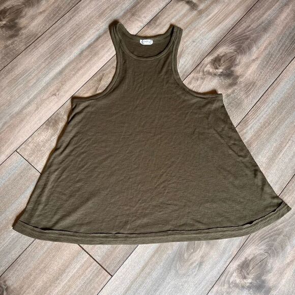 Free People Green Casual Ribbed Tank Top Women XS - Picture 1 of 4